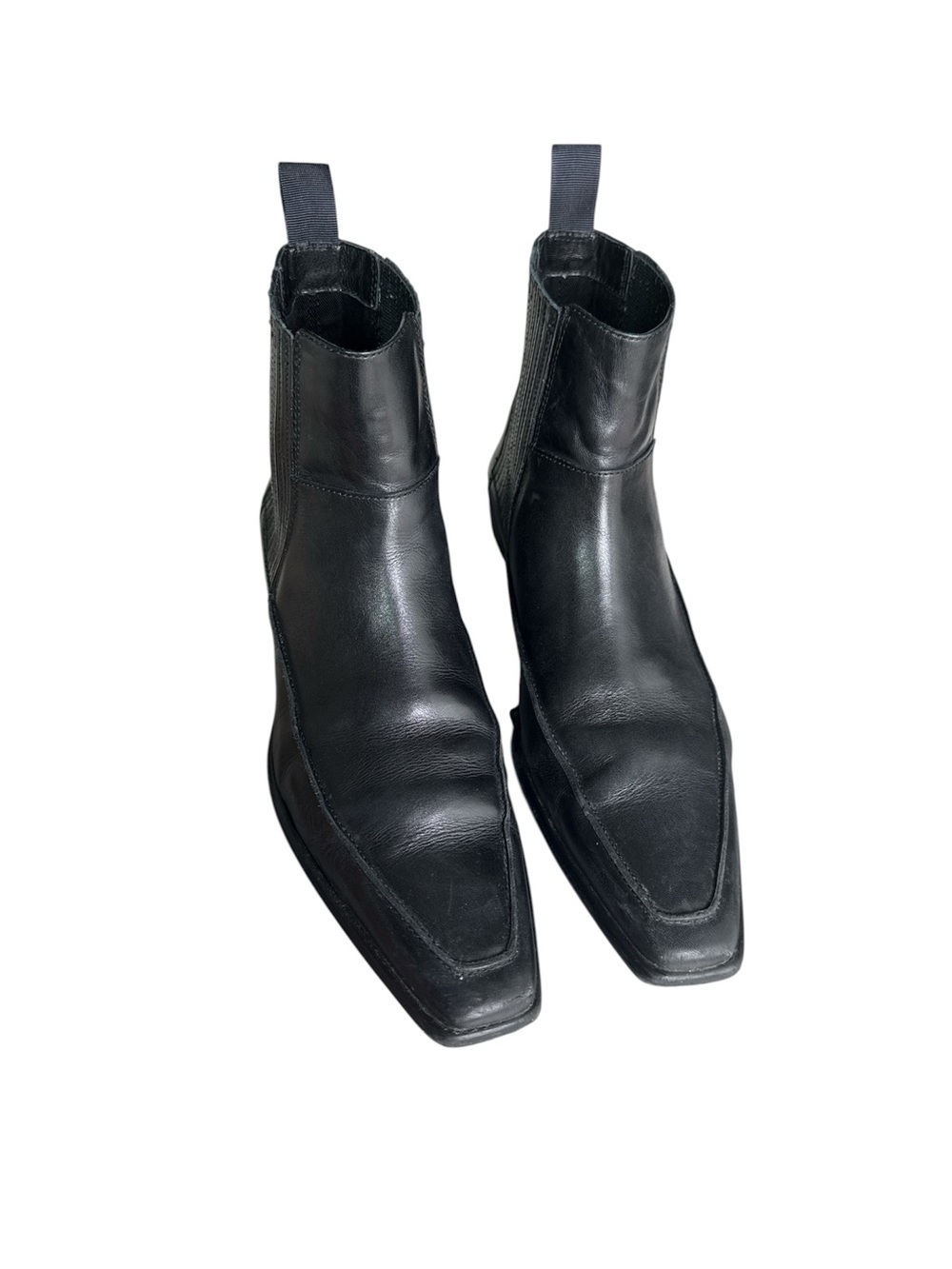 Vagabond Nella Black Leather Ankle Boots Chelsea Square Toe Size EU 37 Western - Picture 3 of 8